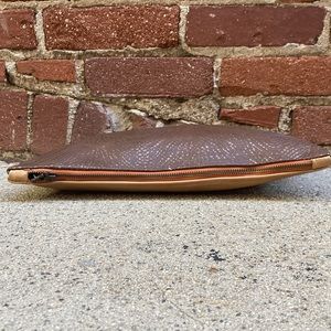 Two-toned Recycled Leather Clutch Bag